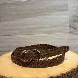 3/$30 Genuine brown leather braided belt size XL
Genuine Leather
